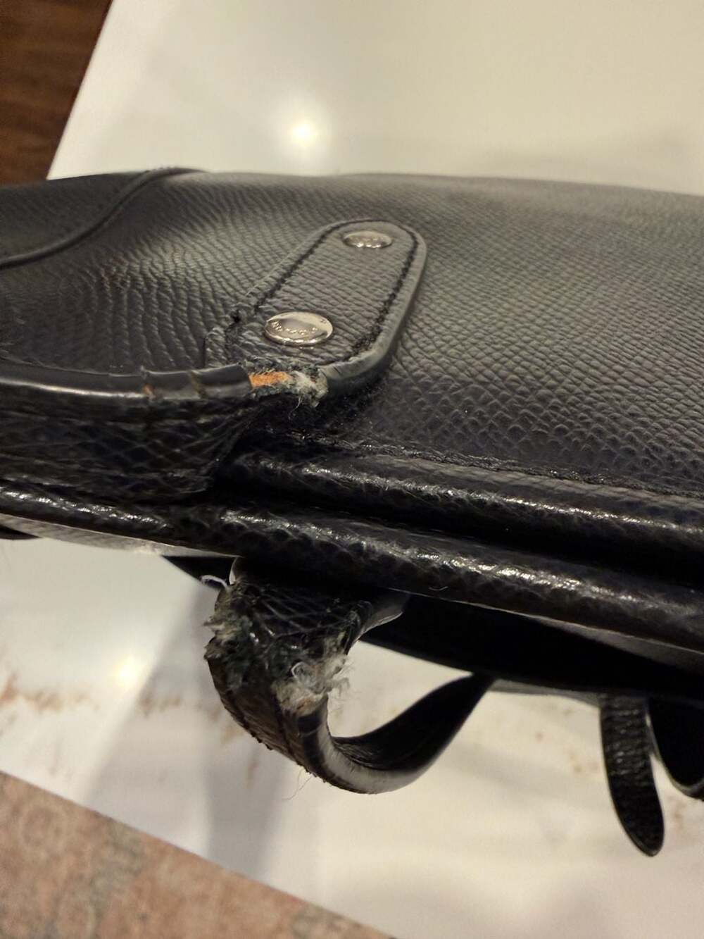 Coach Market Tote in Black Polished Pebble Leather with Turnlock Detail - Picture 5 of 7